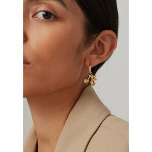 Cherry Drop Earrings in Gold by Jenny Bird